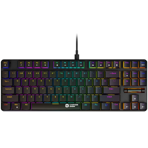 Клавіатура дротова CANYON Cometstrike GK-50 RGB TKL USB Black (CND-SKB50-US)