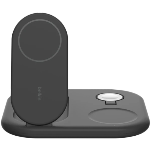 Бездротовий зарядний пристрій Belkin 3в1 Magnetic Foldable iPhone/Watch/AirPods Qi2 15W, Black (WIZ029VFBK)