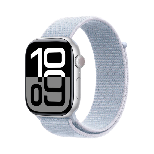 Apple Watch Series 10 GPS, 42mm, Silver, Blue Cloud Sport Loop