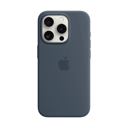 Apple Case Silicone Case with MagSafe Storm Blue for iPhone 15 Pro