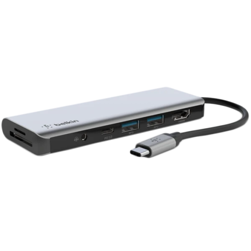 BELKIN Multiport Adapter USB-C 7-in-1 Multiport Hub Adapter Space Gray