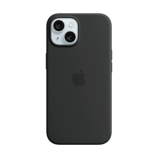 APPLE силиконовый чехол с MagSafe Чёрный для iPhone 15