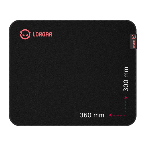 LORGAR Jacquard mousepad з red rubber, Чорний