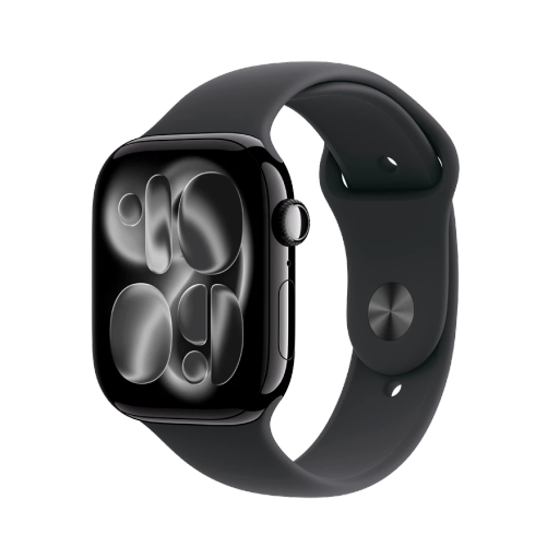 Apple Watch Series 11 GPS, Black Sport Band, M/L, 46millimetr, Jet Black Aluminium