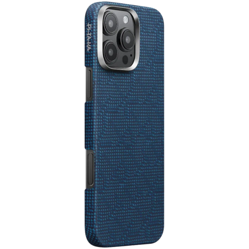 Чехол Pitaka Tactile Woven Monogram Dark Blue for iPhone 16 Pro (KI1603PTK)