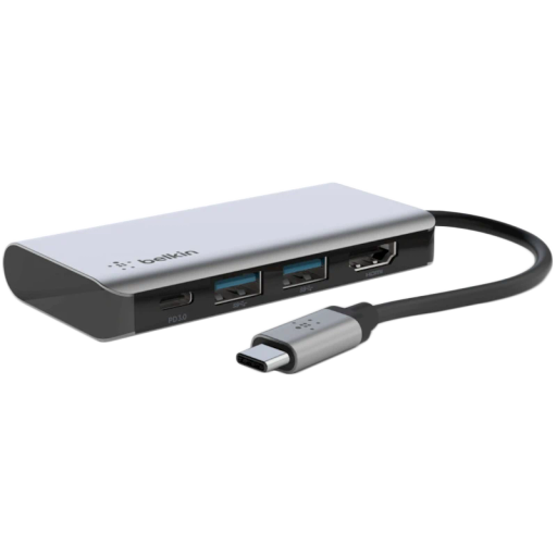 BELKIN Connect Docking Station USB-C 4-in-1 Multiport Adapter Space Gray