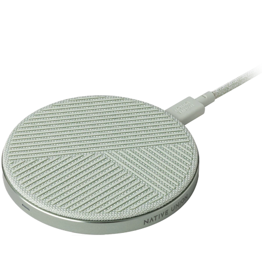 NATIVE UNION Drop Charge Pad Wireless Charger, 10 W, Light Green