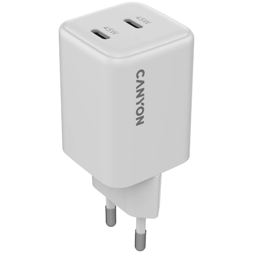 Qidalanma adapteri CANYON 2*USB-C, 45 Vt