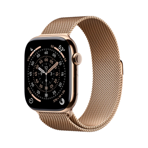 Apple Watch Series 11 GPS + Cellular, Gold Milanese Loop, M/L, 46мм, Gold Titanium
