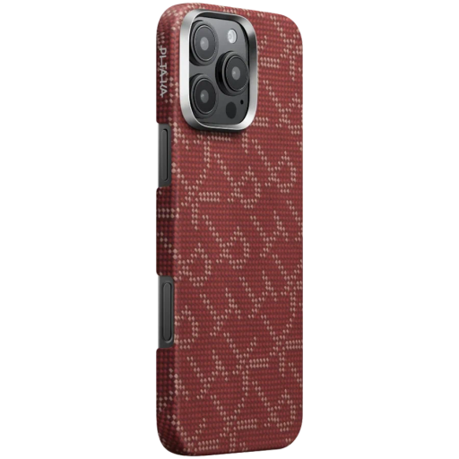 PITAKA Case Tactile Woven Monogram  Red/Gold for iPhone 16 Pro Max