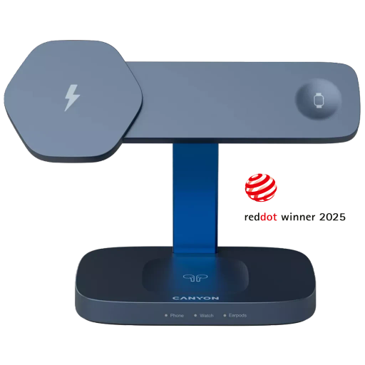 CANYON WCS-310 Wireless Charger, 15 vatt, Dark Grey/Blue