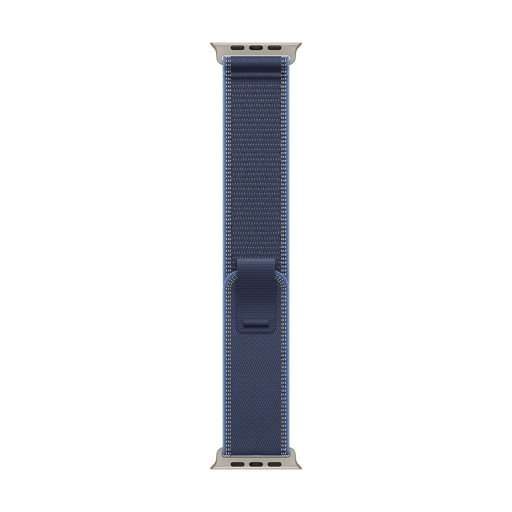 Apple 49mm Trail Loop - M/L Band Trail Loop - Natural Titanium Finish Blue/Bright Blue for Apple Watch 44 mmApple Watch 45 mmApple Watch 46 mmApple Watch 49 mm 44/45/46/49 mm