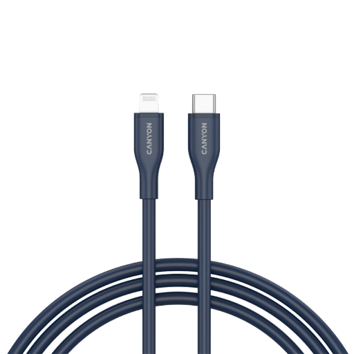 CANYON USB-C to Lightning Cable CLNM60, Dark Blue, 1m