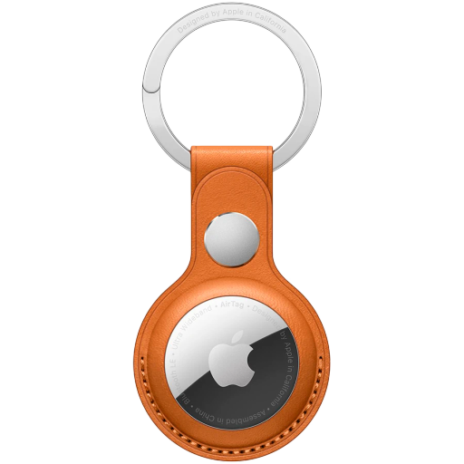 Apple  for AirTag, Gold/BrownLEATHER KEY RING-ZML