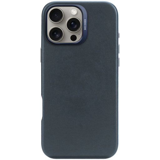 Чехол DECODED из кожи с MagSafe для iPhone 16 Pro Max, Тёмно-синий