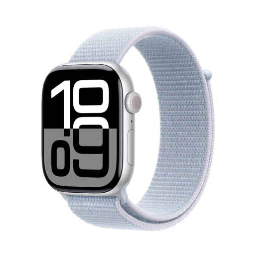 Apple Watch Series 10 GPS + Cellular Blue Cloud Sport Loop, 46mm, Silver