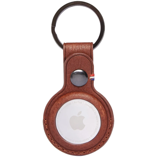 DECODED  for AirTag, CinammonLEATHER KEYCHAIN