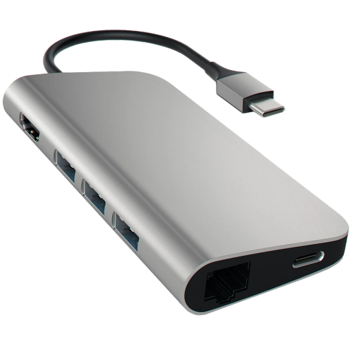Док-станция SATECHI Aluminum Multi-Port Adapter 4K c Ethernet, Серый космос (ST-TCMAM)
