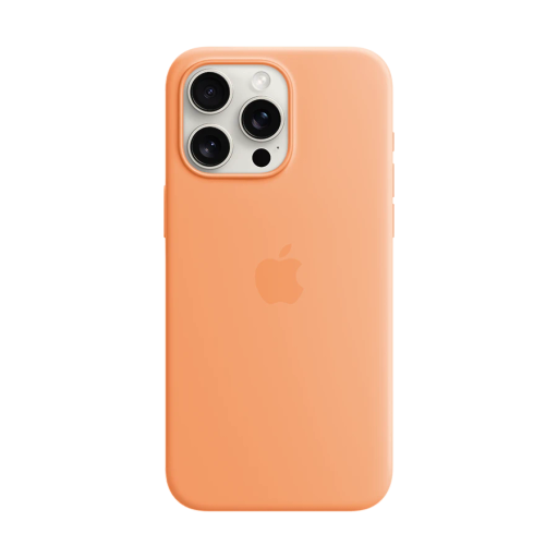 Apple Case Silicone Case with MagSafe Orange Sorbet for iPhone 15 Pro Max