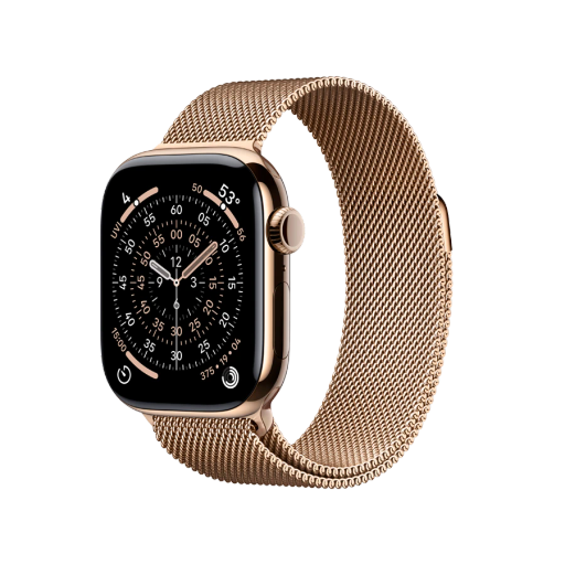 Apple Watch Series 11 GPS + Cellular, Gold Milanese Loop, 42мм, Gold Titanium
