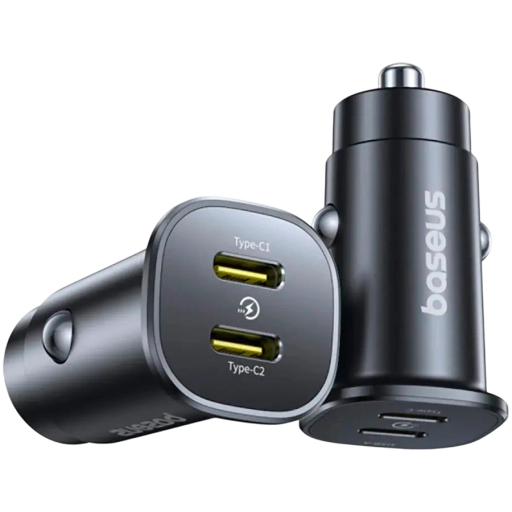 Car Adapter BASEUS 2*USB-C, 30 vatt