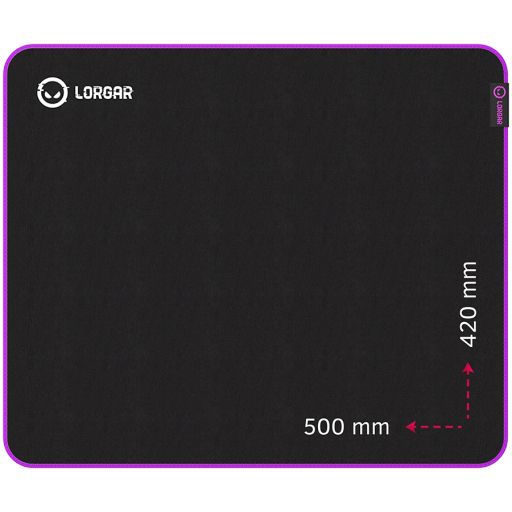 LORGAR Multispandex mousepad з purple rubber, Чорний