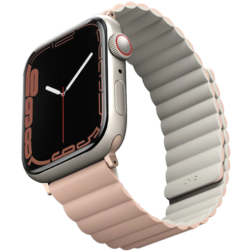 UNIQ Revix Reversible Magnetic Strap for Apple Watch 45/44/42 Band Revix Blush for Apple Watch 42 mmApple Watch 44 mmApple Watch 45 mm 42/44/45 mm