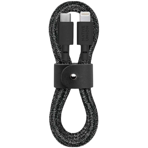 NATIVE UNION USB-C to Lightning Cable BELT 2 TYPE C, Space Black, 1.2m