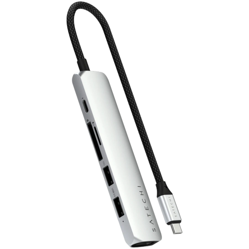SATECHI  Slim 6 Multiport  Многопортовый адаптер  Серебристый