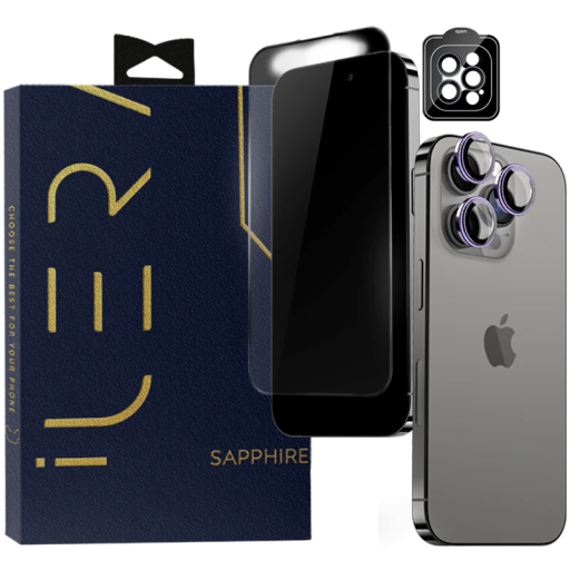 ILera Safety Glass  for iPhone 15 Pro MaxSapphire Ultra + Glass