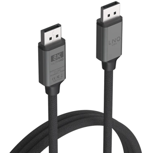 LINQ Display Port Cable, Gray/Black, 2m