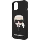 LAGERFELD Чехол Liquid silicone Karl's Head Чёрный для iPhone 13 mini — image №1