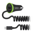 Автомобильный адаптер BELKIN USB-A/Micro USB-B, 17 Вт, Черный — image №1