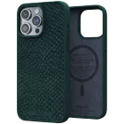 Protective Case NJORD Salmon Leather Magsafe with MagSafe Green for iPhone 15 Pro Max — Image №1