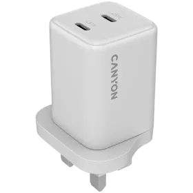 CANYON Power Adapter 3*USB/USB-C, 65 W, White 2*USB Type C, USB Type-A — Image №1