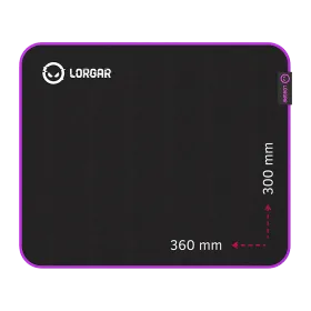 Gaming mouse pad LORGAR 360mm x 300mm x 3mm, Black/Purple — Image №1