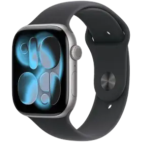 Apple Watch Series 11 GPS, 46χιλ., Space Grey Aluminium, Μαύρο αθλητικό λουράκι, M/L — Εικών №1 Apple Watch Series 11 GPS, 46χιλ., Space Grey Aluminium, Μαύρο αθλητικό λουράκι, M/L — Εικών №1