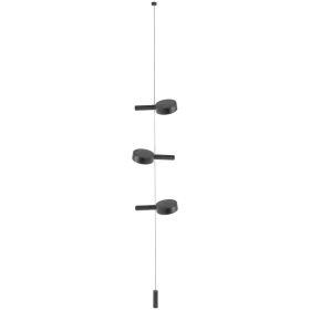 ZAFFERANO SUPER O SUSPENDED FLOOR LAMP 3 LIGHTS MATT BLACK 3x3.5W 27/31/40K-5Vdc — Image №1