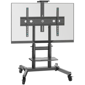 ONKRON Mobile TV Stand Rolling TV Cart for 50"-90" Screens up to 100 kg, Black VESA: 200x200 - 800x600 — Image №1