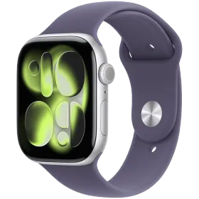 Apple Watch Series 11 GPS, 46χιλ., Silver Aluminium, Purple Fog Sport Band, M/L — Εικών №1