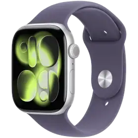 Apple Watch Series 11 GPS, 46χιλ., Silver Aluminium, Purple Fog Sport Band, S/M — Εικών №1 Apple Watch Series 11 GPS, 46χιλ., Silver Aluminium, Purple Fog Sport Band, S/M — Εικών №1