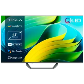 TESLA Смарт ТВ, QLED, 43", UHD, Серый — Изображение №1