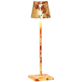 ZAFFERANO POLDINA PRO MICRO TABLE LAMP 70x275mm. CRACKLE GOLDEN LEAF-1.8W-DYNAMIC WHITE — Εικών №1