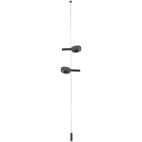 ZAFFERANO SUPER O SUSPENDED FLOOR LAMP 2 LIGHTS MATT BLACK 2x3.5W 27/31/40K-5Vdc — Image №1