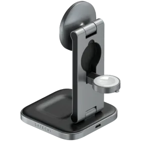 SATECHI 3-in-1 Foldable Wireless Charger, 15 W, Space Gray — Image №1