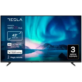 TESLA Смарт ТВ, LCD, 43", UHD, Чёрный — Изображение №1
