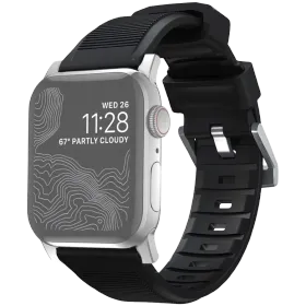 Band NOMAD Rugged Strap V.2 for Apple Watch 40/38 Black, Silver — Image №1