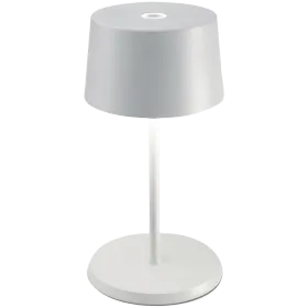 ZAFFERANO OLIVIA PRO MINI TABLE LAMP 110x220mm. PAINTED MATT WHITE 2.2W LED 130-150lm. — Εικών №1