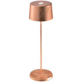 ZAFFERANO OLIVIA PRO TABLE LAMP 110x350mm. PAINTED COPPER LEAF 2.2W LED 150lm. — Изображение №1
