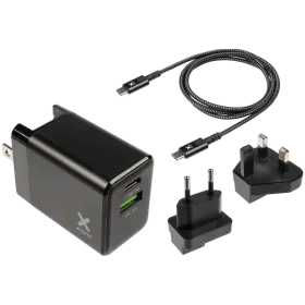 XTORM Power Adapter 2*USB/USB-C, 20 W (USB Type C Cable included) — Image №1